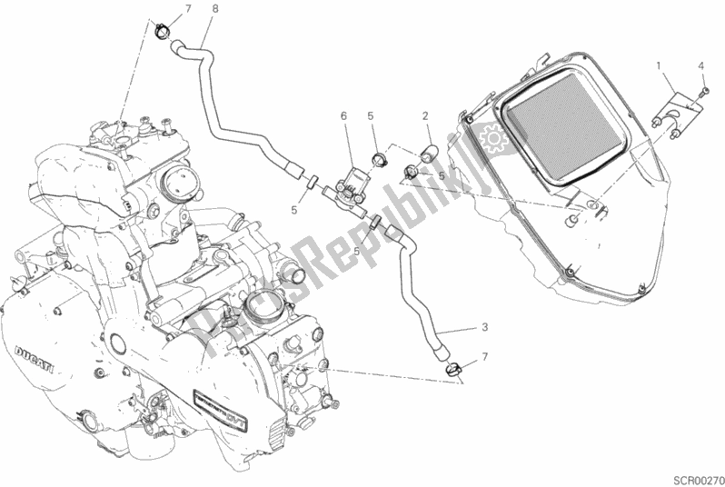 Wszystkie części do System Powietrza Wtórnego Ducati Multistrada 1260 Enduro Thailand 2020